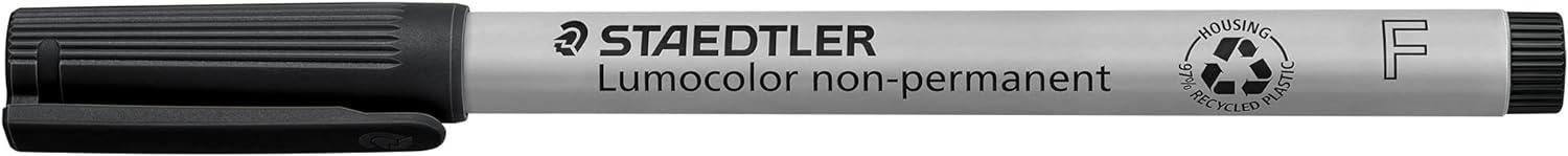 imageStaedtler Lumograph NonPermanent Wet Erase Marker Pens Medium Tip Refillable Colored Markers 4 Pack 315 WP4Assorted