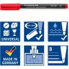 imageSTAEDTLER Lumocolor Universal Pen Broad Chisel Felt Tip Permanent Marker 25mm Red 3142