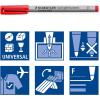 imageSTAEDTLER Lumograph NonPermanent Wet Erase Marker Pen Extra Fine Tip Low Odor Colored Markers Black 3119Red