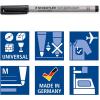 imageSTAEDTLER Lumograph NonPermanent Wet Erase Marker Pen Fine Tip Low Odor Colored Markers Blue 3113black