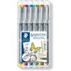 imageSTAEDTLER Pigment Liner Fineliner Pen For Drawing Drafting Journaling Set of 6 Assorted Colors 30805S2SB6multicoloured