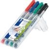 imageStaedtler Lumograph NonPermanent Wet Erase Marker Pens Fine Tip Refillable Colored Markers 4 Pack 315 WP44 Count Pack of 2