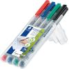imageStaedtler Lumograph NonPermanent Wet Erase Marker Pens Medium Tip Refillable Colored Markers 4 Pack 315 WP4Assorted