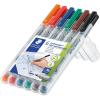 imageStaedtler Lumograph NonPermanent Wet Erase Marker Pens Medium Tip Refillable Colored Markers 4 Pack 315 WP4Multicoloured
