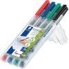 imageStaedtler Lumograph NonPermanent Wet Erase Marker Pens Medium Tip Refillable Colored Markers 4 Pack 315 WP4Multicoloured