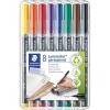 imageSTAEDTLER Lumocolor Universal Pen Broad Chisel Felt Tip Permanent Marker Box of 8 Assorted Color Pens 25mm 314 WP8Assorted Colours