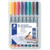 imageSTAEDTLER Lumograph NonPermanent Wet Erase Marker Pen Fine Tip Low Odor Colored Markers Blue 3113Assorted Colours