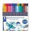 imageSTAEDTLER double ended watercolor brush markers marsgraphic duo for illustrations detail work manga and expressive lettering 36 colors 3000TB36LU