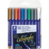 imageSTAEDTLER metallic calligraphy markers 10 metallic colours for light and dark paper 8325 TB10