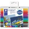 imageStaedtler DoubleEnded Fabric Markers  Decorate TShirts Pillows Shoes and More 12 Assorted Colors 3190 TB12Pocket