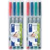 imageStaedtler Lumograph NonPermanent Wet Erase Marker Pens Fine Tip Refillable Colored Markers 4 Pack 315 WP44 Count Pack of 2
