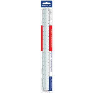 imageSTAEDTLER 12in Engineer Scale Ruler  Triangular Engineering Ruler with 6 Scales1060 PartsInch ColorCoded Grooves PlasticScale