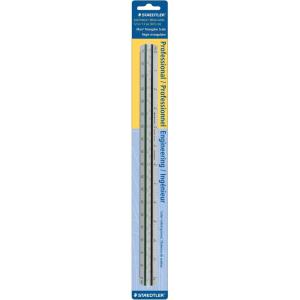 imageSTAEDTLER Engineer Aluminum Triangular Scale 12in Metal Ruler with ColorCoded Grooves WeatherResistant 6 Scales 1060 Parts per Inch