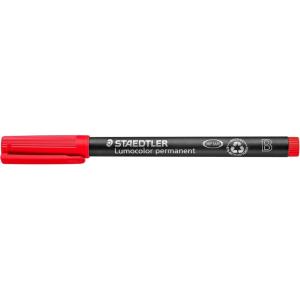 imageSTAEDTLER Lumocolor Universal Pen Broad Chisel Felt Tip Permanent Marker 25mm Red 3142
