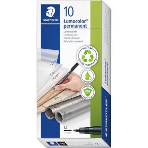 imageSTAEDTLER Lumocolor Universal Pen Broad Chisel Felt Tip Permanent Marker Box of 8 Assorted Color Pens 25mm 314 WP8Black