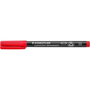 imageSTAEDTLER Lumocolor Universal Pen Broad Chisel Felt Tip Permanent Marker Box of 8 Assorted Color Pens 25mm 314 WP8Red