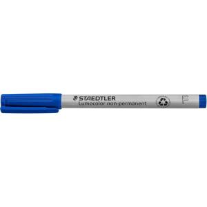 imageSTAEDTLER Lumograph NonPermanent Wet Erase Marker Pen Fine Tip Low Odor Colored Markers Blue 3113Blue