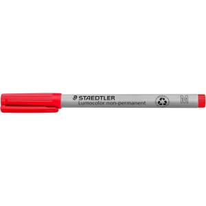 imageSTAEDTLER Lumograph NonPermanent Wet Erase Marker Pen Fine Tip Low Odor Colored Markers Blue 3113Red