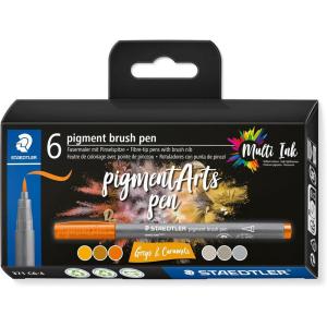 imageSTAEDTLER Pigment Arts Brush Pen  Assorted Basic Colours Pack of 24 371 C24Grey