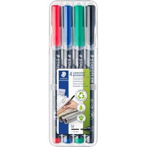 imageStaedtler 318WP4 Lumocolor Permanent Universal Pens Fine Point 06mm Assorted 4 per SetAssorted Colours