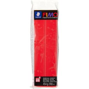 imageStaedtler FIMO Professional Polymer Clay  Artist Oven Bake Clay for Jewelry Sculpting Modelling White 1 Lb Block 80410True Red