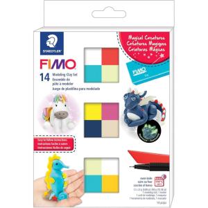 imageStaedtler FIMO Soft Polymer Clay  Oven Bake Clay for Jewelry Sculpting Crafting 12 Assorted Colors Magical Creatures Colors 8023 C14M