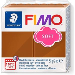 imageStaedtler FIMO Soft Polymer Clay  Oven Bake Clay for Jewelry Sculpting Crafting Pacific Blue 802037Caramel