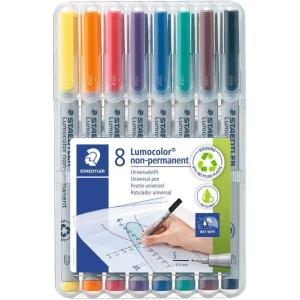 imageStaedtler Lumograph NonPermanent Wet Erase Marker Pens Medium Tip Refillable Colored Markers 4 Pack 315 WP4standart