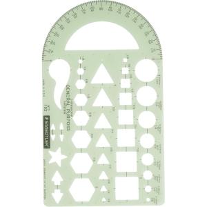 imageStaedtler Template Geometric ShapesSymbols Protractor Inch Scale 95 x 55 Inches 977102