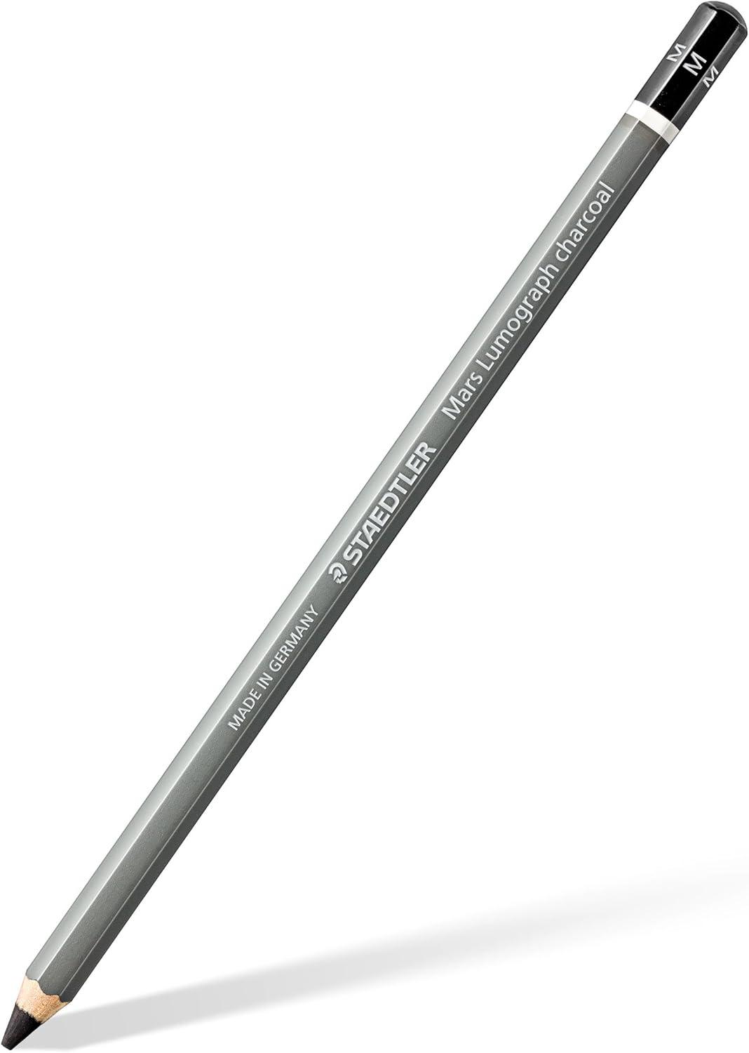 imageSTAEDTLER Mars Lumograph Charcoal Pencils Blister Pack of 3 Drawing Pencils H M S  1 Blending StumpCharcoal  Assortment of 4