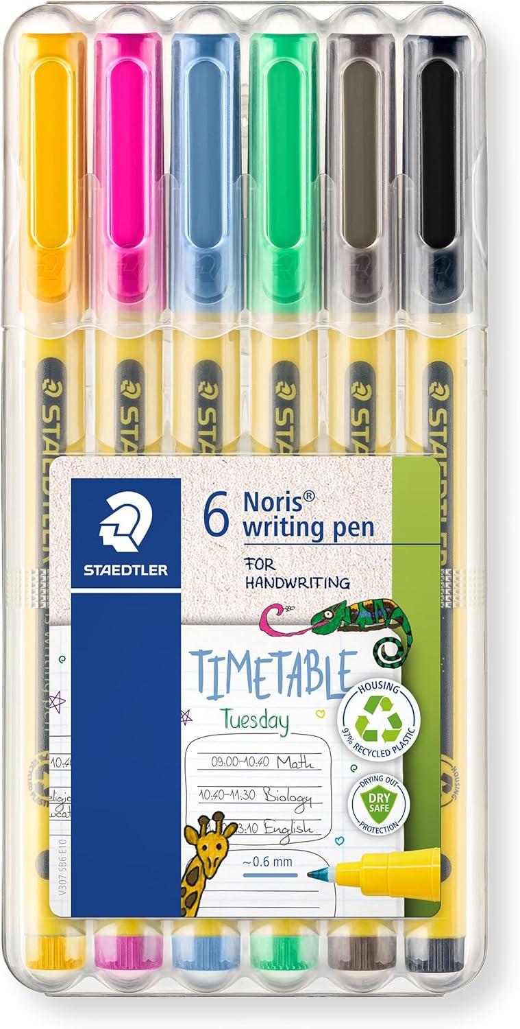 imageSTAEDTLER Noris writing pen box of 6 fineliners in assorted colorsAssorted