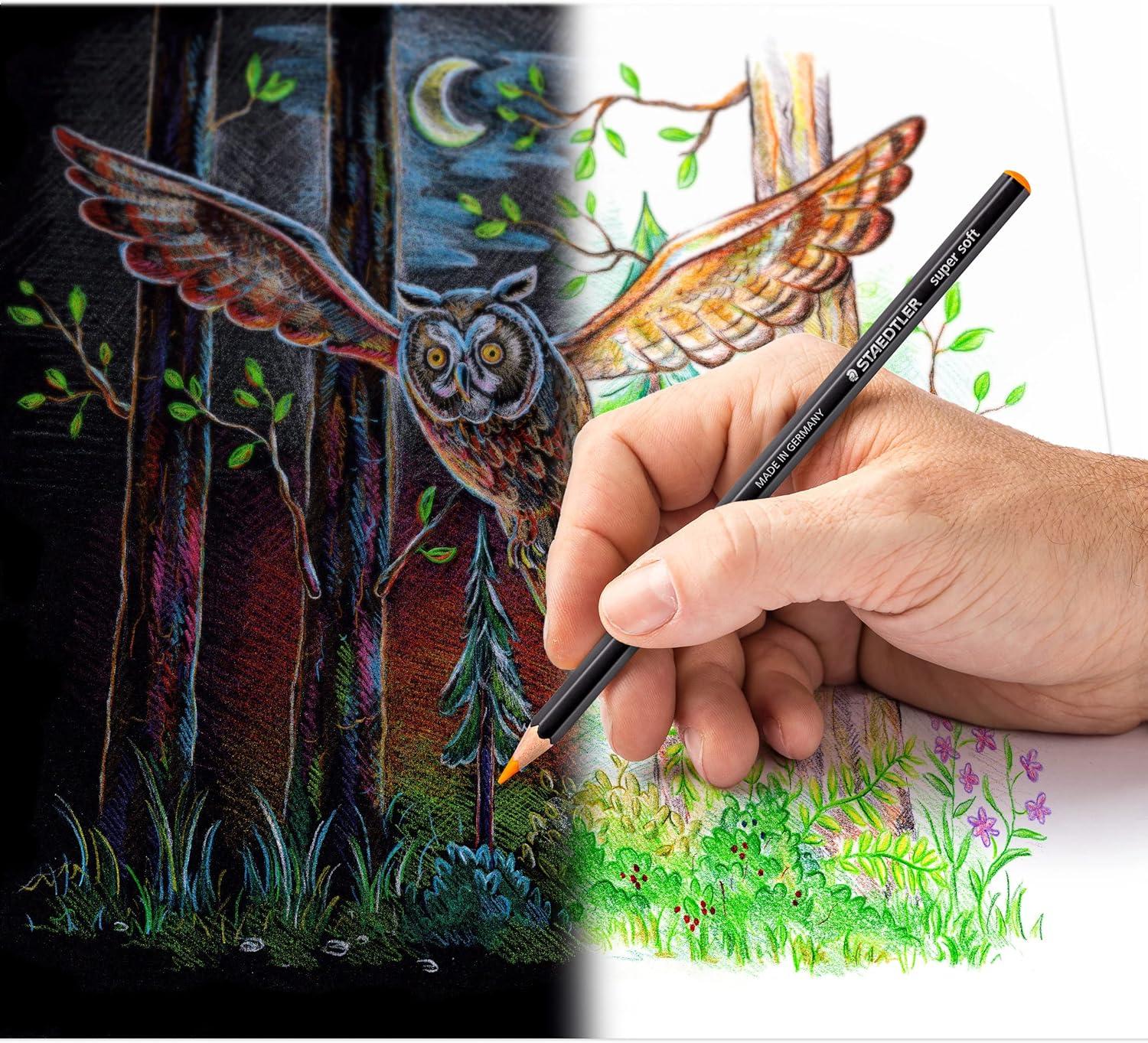 imageSTAEDTLER Super Soft coloring pencils rich pigments perfect for light and dark paper Assorted Color Pencils Box of 24 149C C14multicoloured