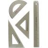 imageSTAEDTLER College Combination Set  Triangle Protractor ampamp Ruler Set Transparent Smoke Plastic with Beveled Edges 4Piece Set