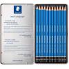 imageSTAEDTLER Lumograph Graphite Drawing and Sketching Pencils 100G6 Set of 6 Degrees in an Attractive Storage Tin 100G6Pencil  Pencil Sharpener