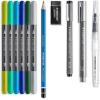 imageSTAEDTLER Mars Lumograph Art Set  Drawing Kit with Charcoal and Graphite Drawing Pencils Blending Stump Kneadable Eraser and Dual Hole Sharpener 61 100CHand lettering and watercolour set