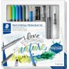imageSTAEDTLER Mars Lumograph Art Set  Drawing Kit with Charcoal and Graphite Drawing Pencils Blending Stump Kneadable Eraser and Dual Hole Sharpener 61 100CHand lettering and watercolour set