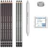 imageSTAEDTLER Mars Lumograph Art Set  Drawing Kit with Charcoal and Graphite Drawing Pencils Blending Stump Kneadable Eraser and Dual Hole Sharpener 61 100CCharcoal Set
