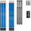 imageSTAEDTLER Mars Lumograph Art Set  Drawing Kit with Charcoal and Graphite Drawing Pencils Blending Stump Kneadable Eraser and Dual Hole Sharpener 61 100CSketching set