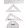 imageSTAEDTLER Math Set  4 pc Geometry Kit for Students  School Supplies with Clear Protractor 6in Ruler ampamp 2 Triangles  Metric ampamp Imperial Scales
