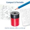 imageSTAEDTLER Pencil Sharpener 1 Pack with Screw Lid and Tub  No Spill Compact Design for Standard and Colored Pencils Metal Blade Assorted Colors