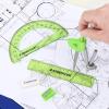 imageSTAEDTLER School Kit Math Geometry Set  10Piece Compass Protractor ampamp Ruler Kit with Flip Open Storage Box  Clear Measuring Tools  Student Drawing Supplies6 Piece Set Pouch