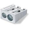 imageStaedtler Metal Sharpeners Double Hole for Pencils and Colored Pencils 2 ea 510 20BK2Silver