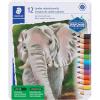 imageSTAEDTLER Jumbo Colored Pencil 53mm Line Width Pack of 12 Assorted Pencils Metal Tin 1290 M12