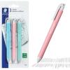 imageSTAEDTLER Vinyl Eraser Holder 3Pack Retractable Erasers for Pencils Soft Vinyl LatexFree Clean Edges No Smudges Pastel Colors