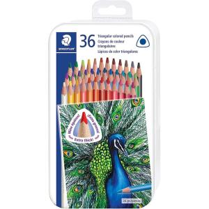 imageSTAEDTLER Colored Pencils Triangular Barrel 24 Pack Assorted Metal Tin 1278 M2436 Count Pack of 1