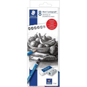 imageSTAEDTLER Lumograph Graphite Drawing and Sketching Pencils 100G6 Set of 6 Degrees in an Attractive Storage Tin 100G6Pencil