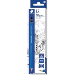 imageSTAEDTLER Mars Lumograph 11B Graphite Art Drawing Pencil Very Soft BreakResistant Bonded Lead 12 Pack 10011B11B