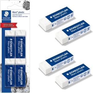imageSTAEDTLER Mars Plastic Vinyl Erasers 20Pack White Erasers for Clean ampamp Precise Results  LatexFree Minimal Crumbling4 Pack