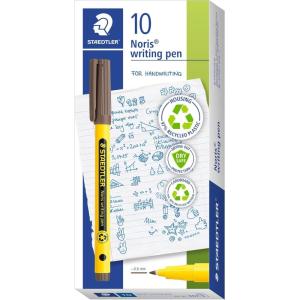 imageSTAEDTLER Noris writing pen  Pale Green box of 10 finelinersWarm Sepia