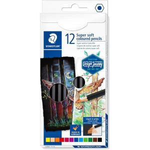imageSTAEDTLER Super Soft coloring pencils rich pigments perfect for light and dark paper Assorted Color Pencils Box of 24 149C C14multicoloured